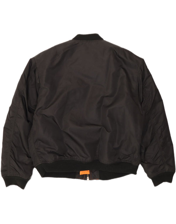 Jaqueta bomber masculina vintage IT 52/54 XL preto nylon