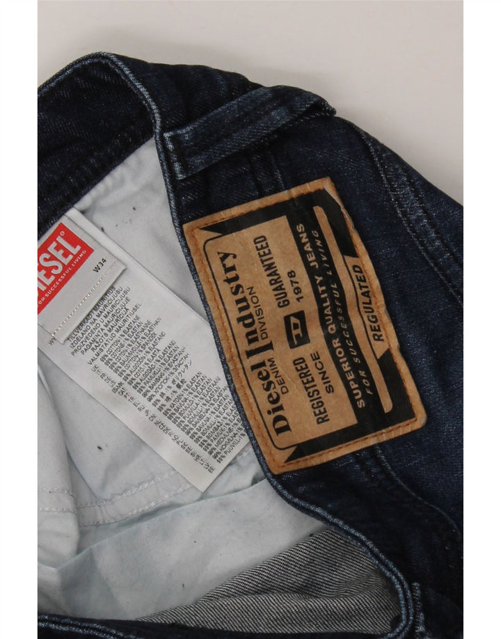 DIESEL Calça jeans reta masculina W34 L32 algodão azul