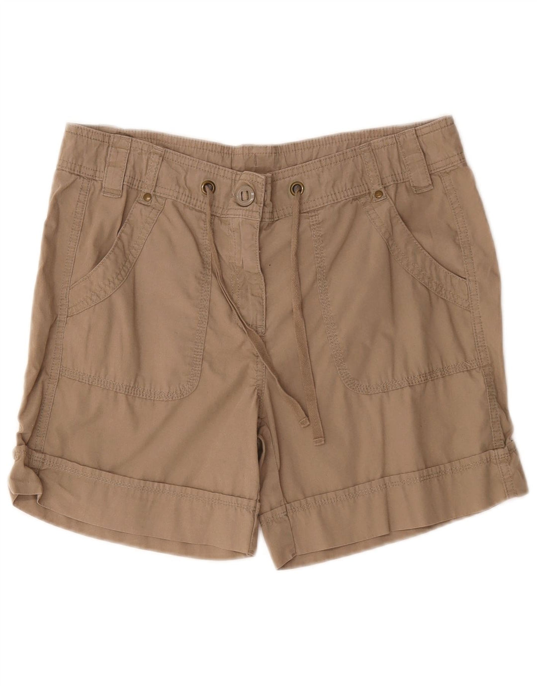 Shorts cargo feminino Marks & Spencer Reino Unido 12 médio W32 algodão cáqui