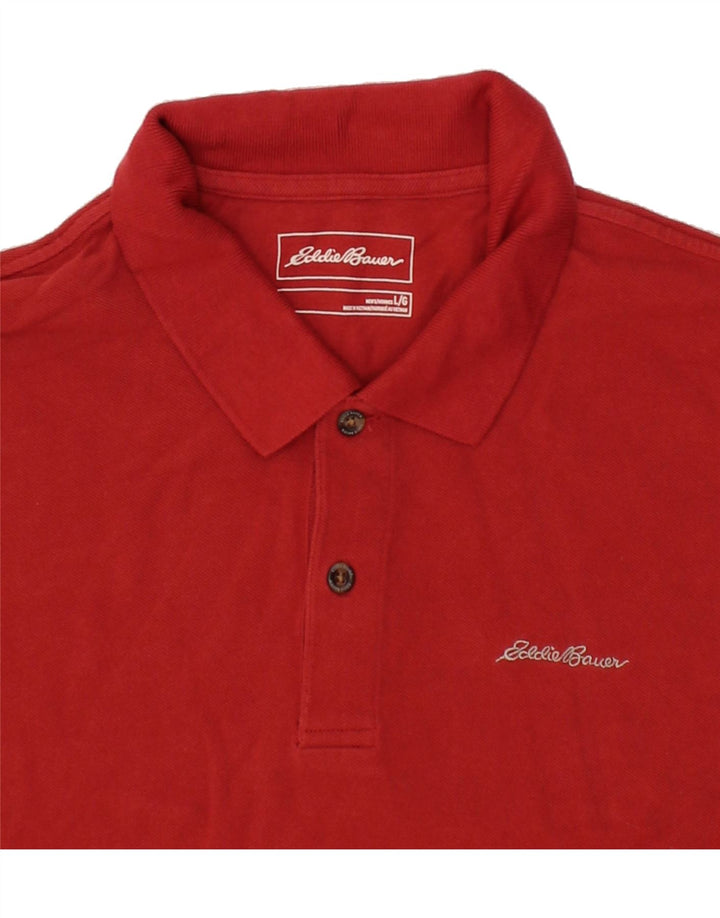 EDDIE BAUER Mens Polo Shirt Large Red Cotton Vintage Eddie Bauer and Second-Hand Eddie Bauer from Messina Hembry 