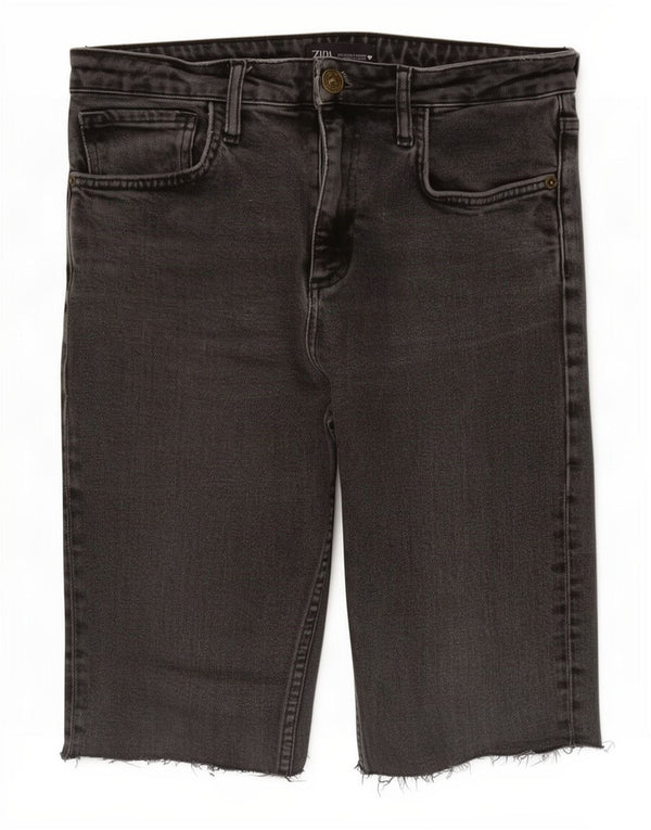 Shorts jeans feminino Zara EU 38 pequeno W28 cinza