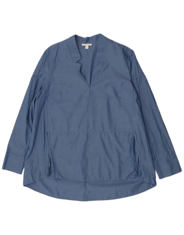 Blusa feminina de manga comprida Cos EU 42 grande algodão azul