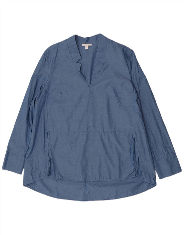 Blusa feminina de manga comprida Cos EU 42 grande algodão azul