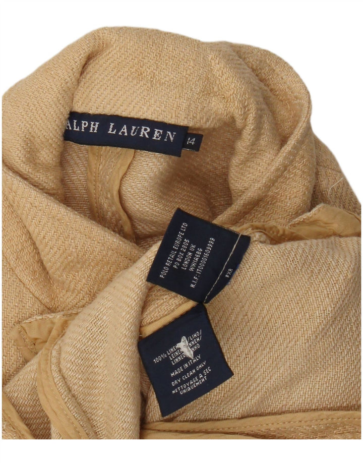 Ralph Lauren Jaqueta blazer masculina de 3 botões 13-14 anos linho bege