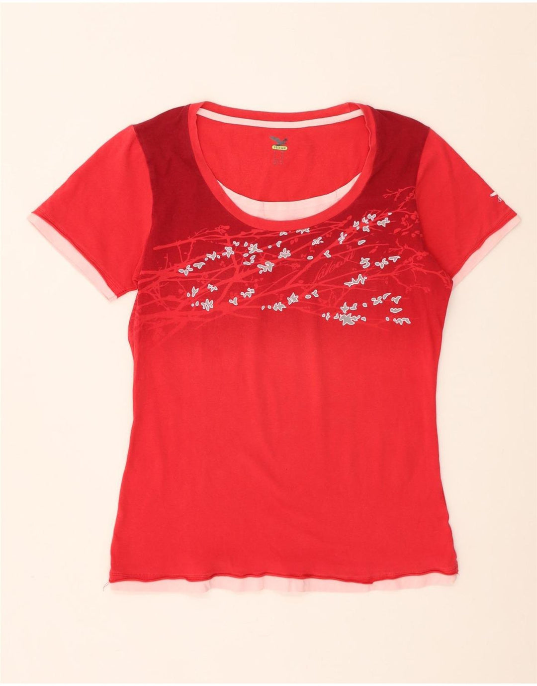 Camiseta feminina SALEWA UK 14 médio vermelho floral