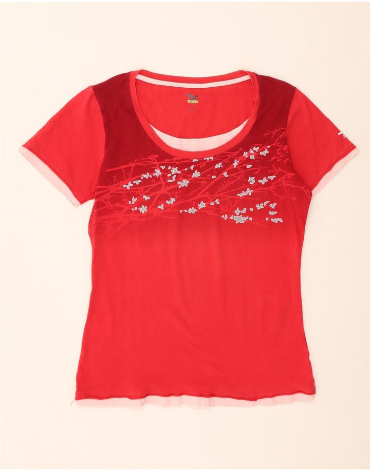 Camiseta feminina SALEWA UK 14 médio vermelho floral