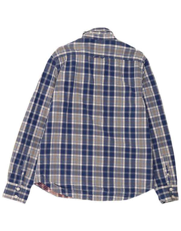 Camisa masculina Superdry 2XL algodão xadrez azul
