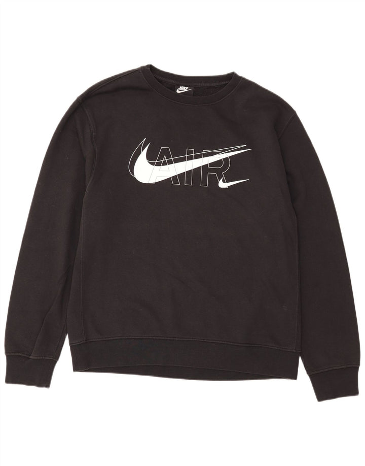 Nike masculino gráfico moletom jumper médio algodão preto