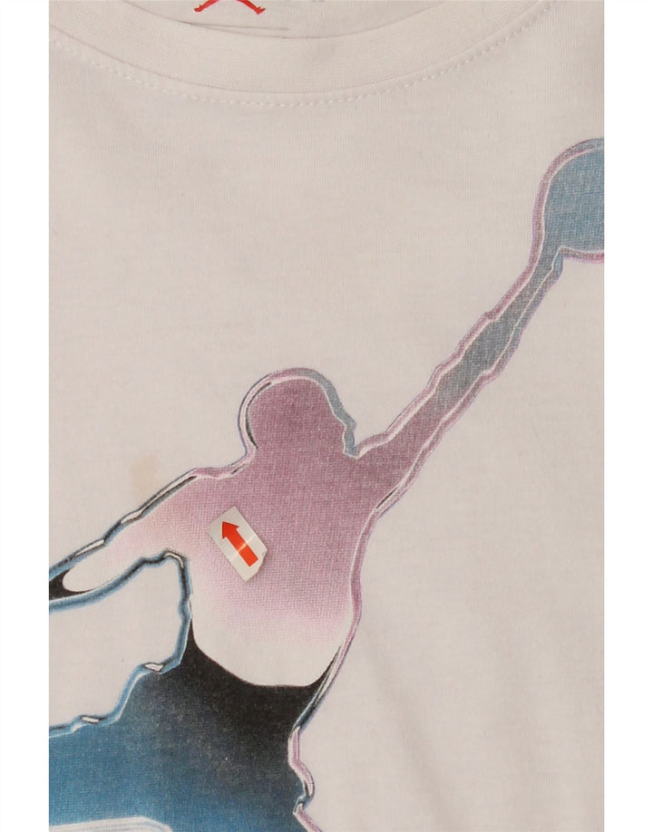 JORDAN Boys Graphic T-Shirt Top 13-14 Years XL  White Cotton Vintage Jordan and Second-Hand Jordan from Messina Hembry 