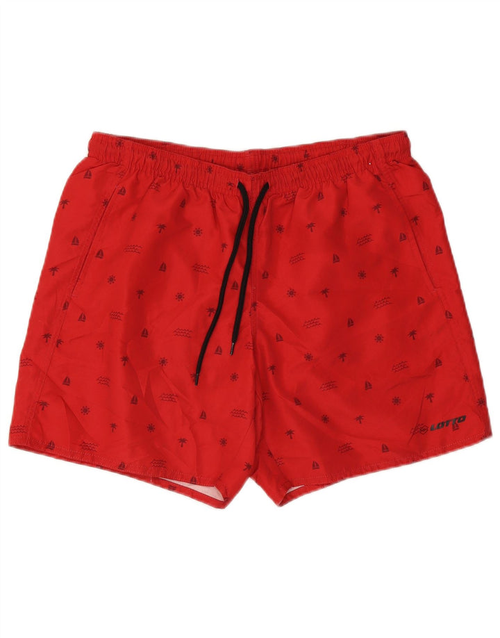Lotto Mens Graphic Natação Shorts Grande Vermelho
