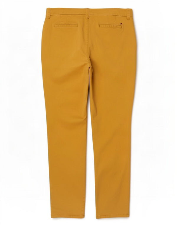 Tommy Hilfiger Calça Chino Feminina Stretch EUA 12 Grande W34 L31 Amarelo