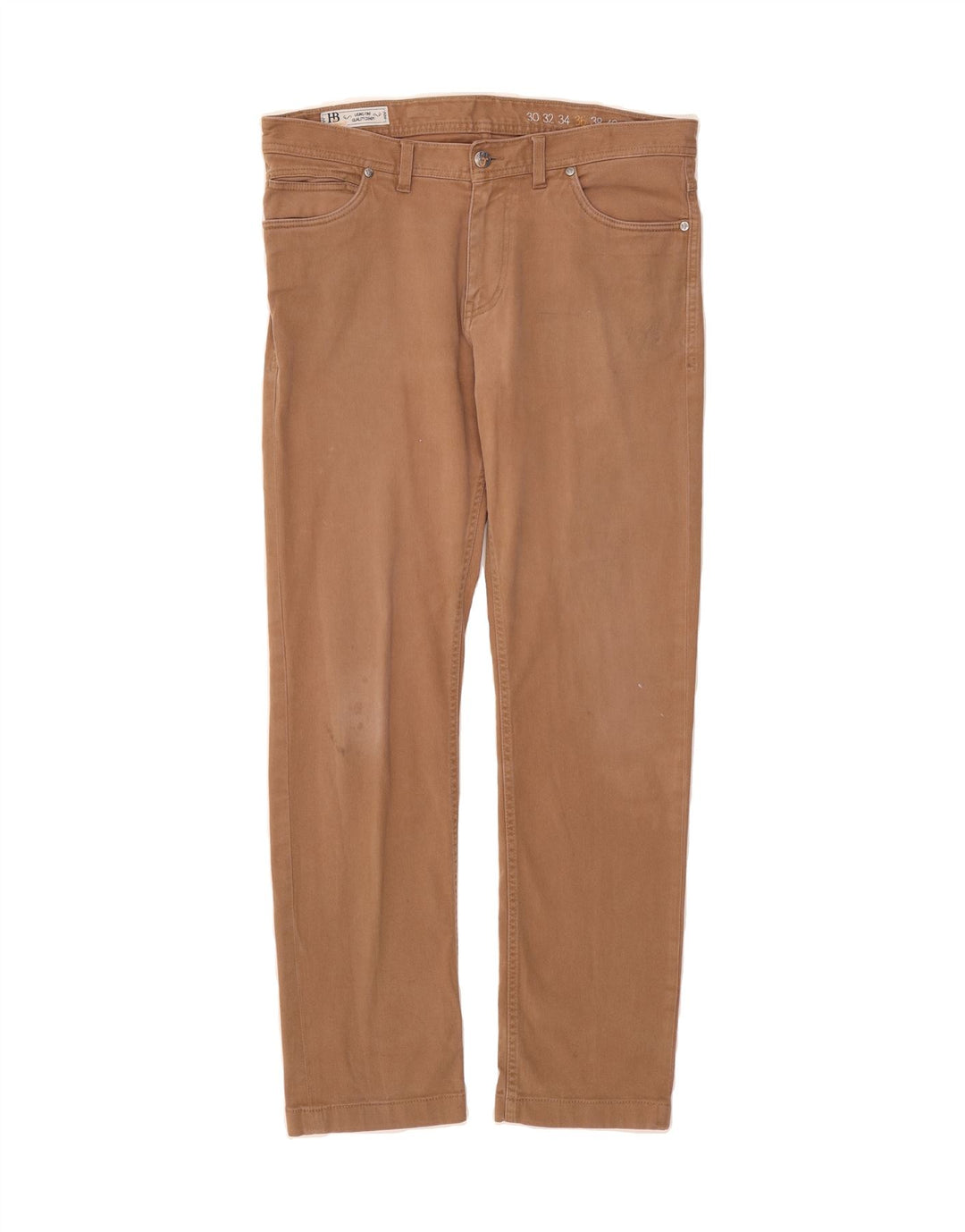 HARMONT & BLAINE Mens Straight Casual Trousers W36 L30 Brown Cotton Vintage Harmont & Blaine and Second-Hand Harmont & Blaine from Messina Hembry 
