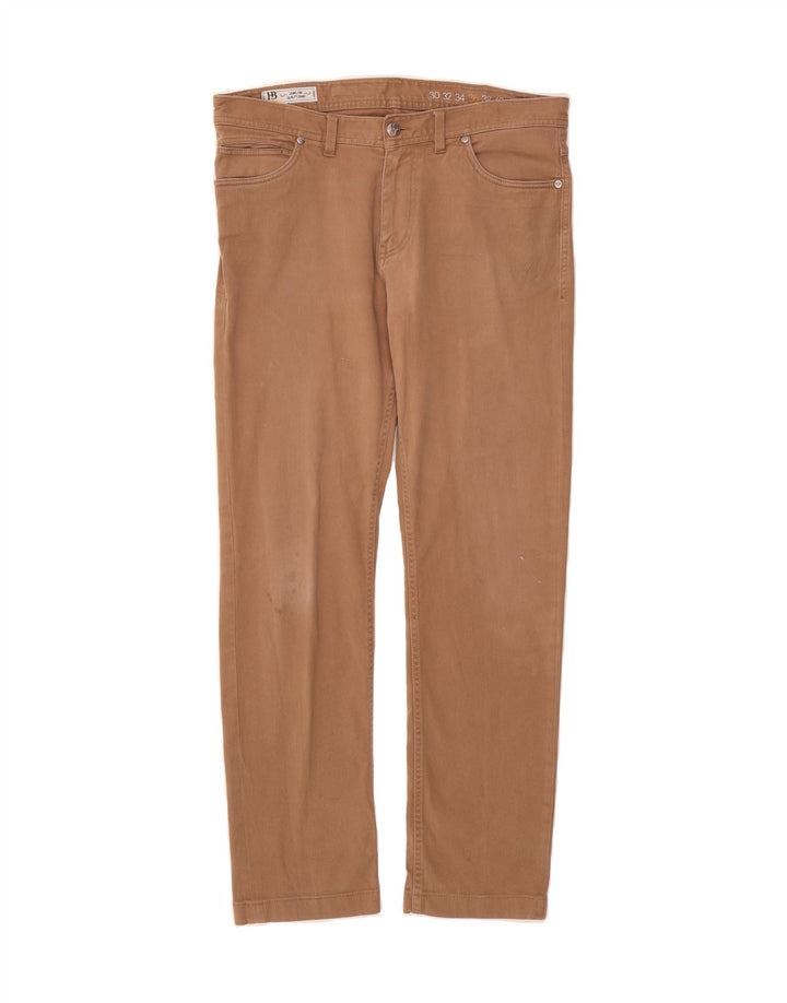 HARMONT & BLAINE Mens Straight Casual Trousers W36 L30 Brown Cotton Vintage Harmont & Blaine and Second-Hand Harmont & Blaine from Messina Hembry 