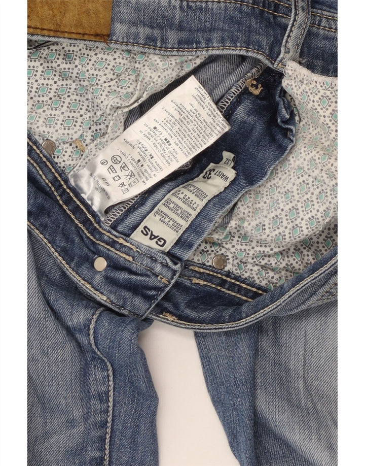 Calça jeans reta feminina Gas W33 L27 algodão azul