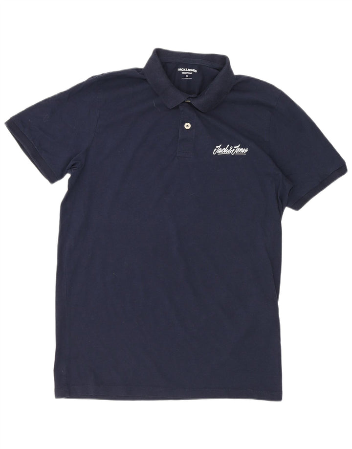 Camisa polo masculina Jack & Jones médio algodão azul marinho