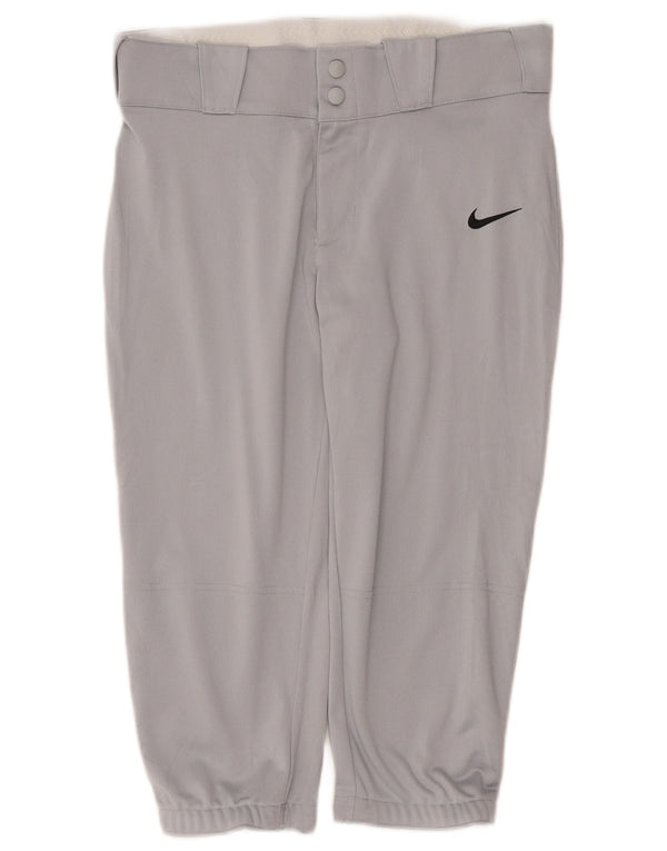 Nike Womens Capri Calças de treino Joggers UK 12 Médio Cinza Poliéster