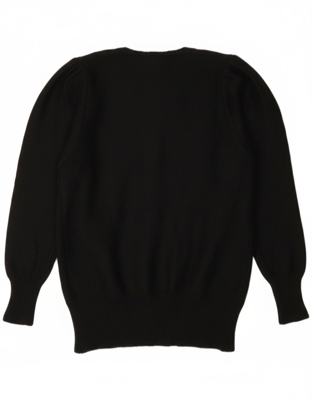 Suéter feminino vintage com gola redonda IT 44 médio preto