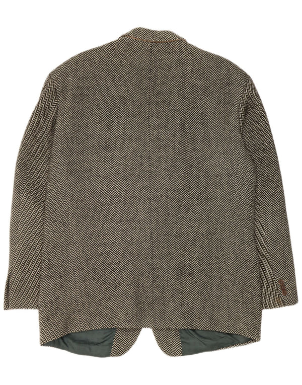 Jaqueta Blazer Masculina Hugo Boss com 2 Botões EU 56 3XL Espinha de Peixe Preta