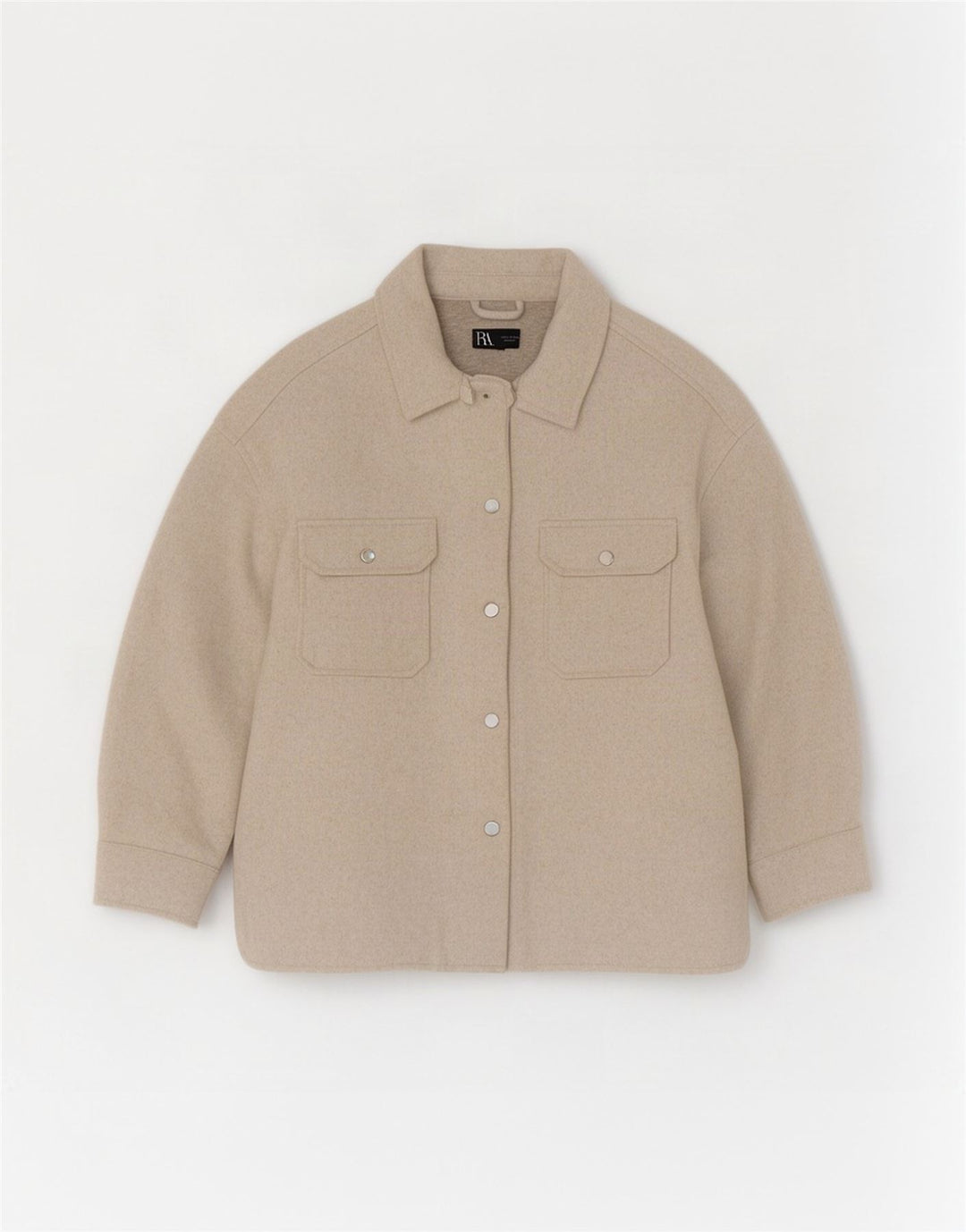 Zara Camiseta feminina de flanela Reino Unido 8 XS Poliéster bege