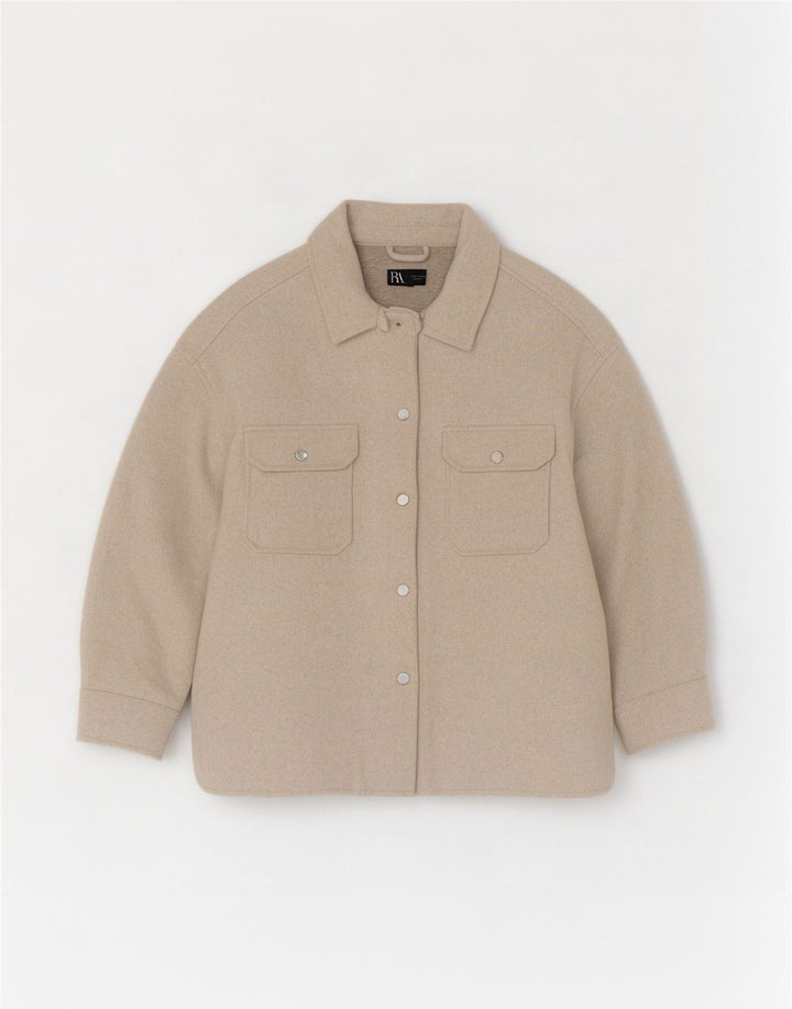 Zara Camiseta feminina de flanela Reino Unido 8 XS Poliéster bege