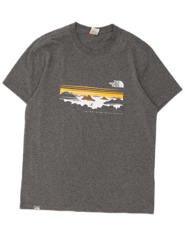 Camiseta gráfica masculina THE NORTH FACE Top de algodão cinza médio