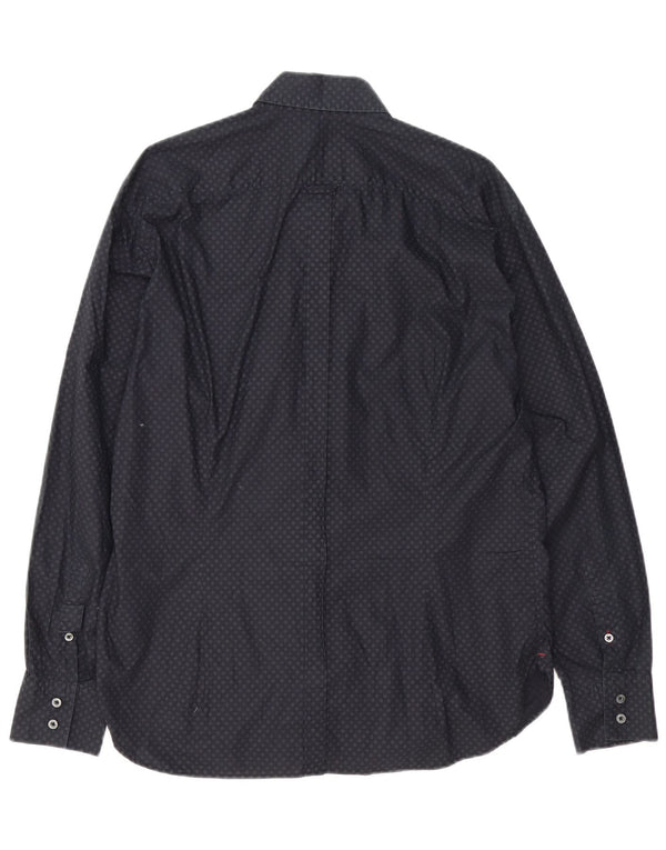 Camisa masculina Paul Smith Classic Fit XL algodão manchado preto