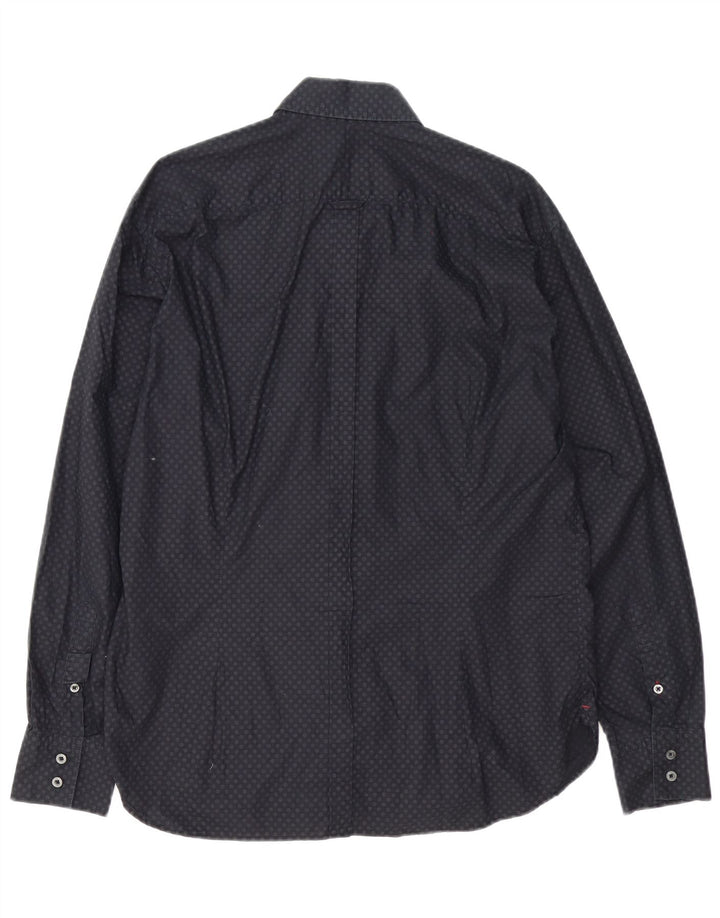 Camisa masculina Paul Smith Classic Fit XL algodão manchado preto