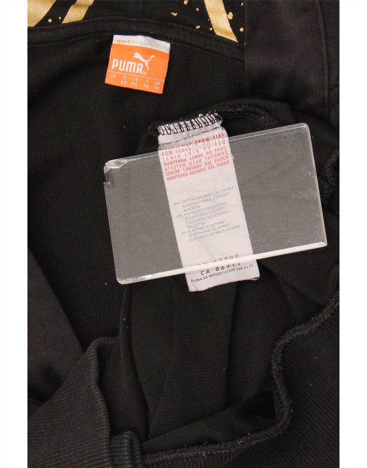 Puma feminino moletom com capuz UK 14 médio algodão preto