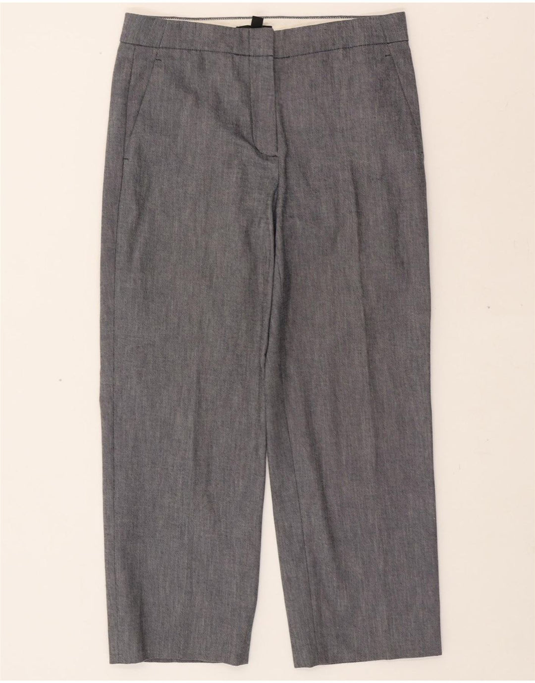 J. CREW Womens Straight Cropped Trousers US 4 Small W30 L25 Grey Cotton Vintage J. Crew and Second-Hand J. Crew from Messina Hembry 