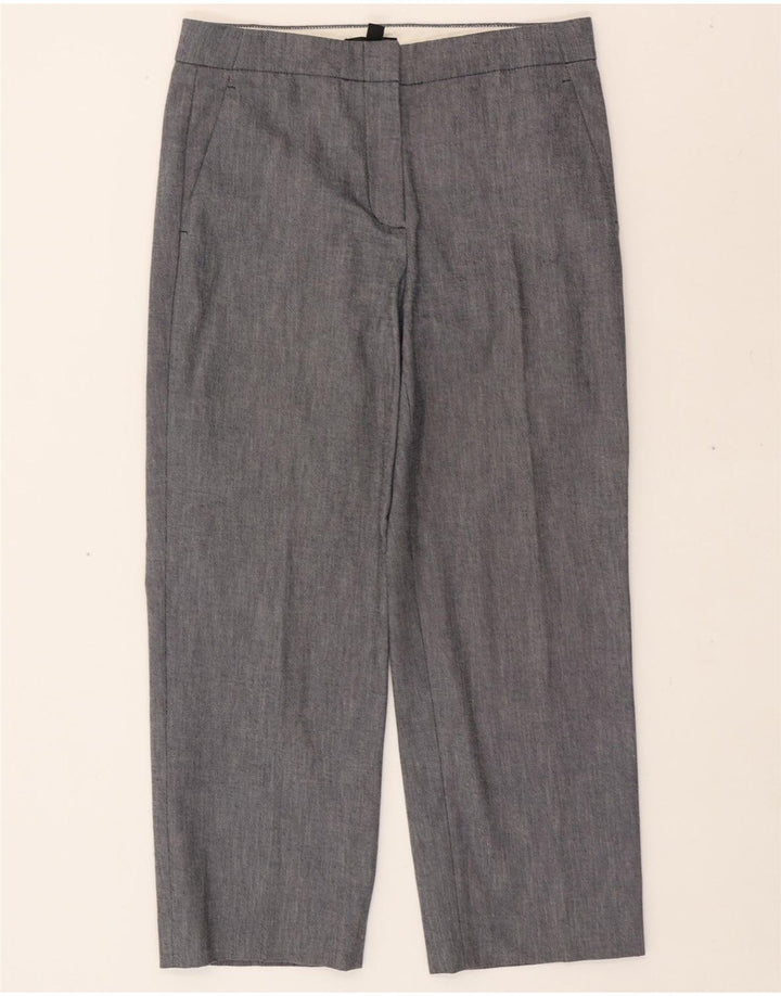 J. CREW Womens Straight Cropped Trousers US 4 Small W30 L25 Grey Cotton Vintage J. Crew and Second-Hand J. Crew from Messina Hembry 