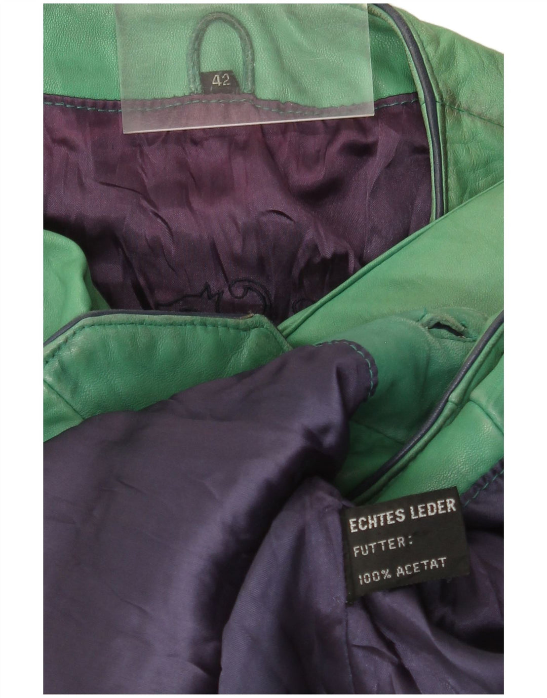 Jaqueta feminina vintage com 4 botões EU 42 grande verde