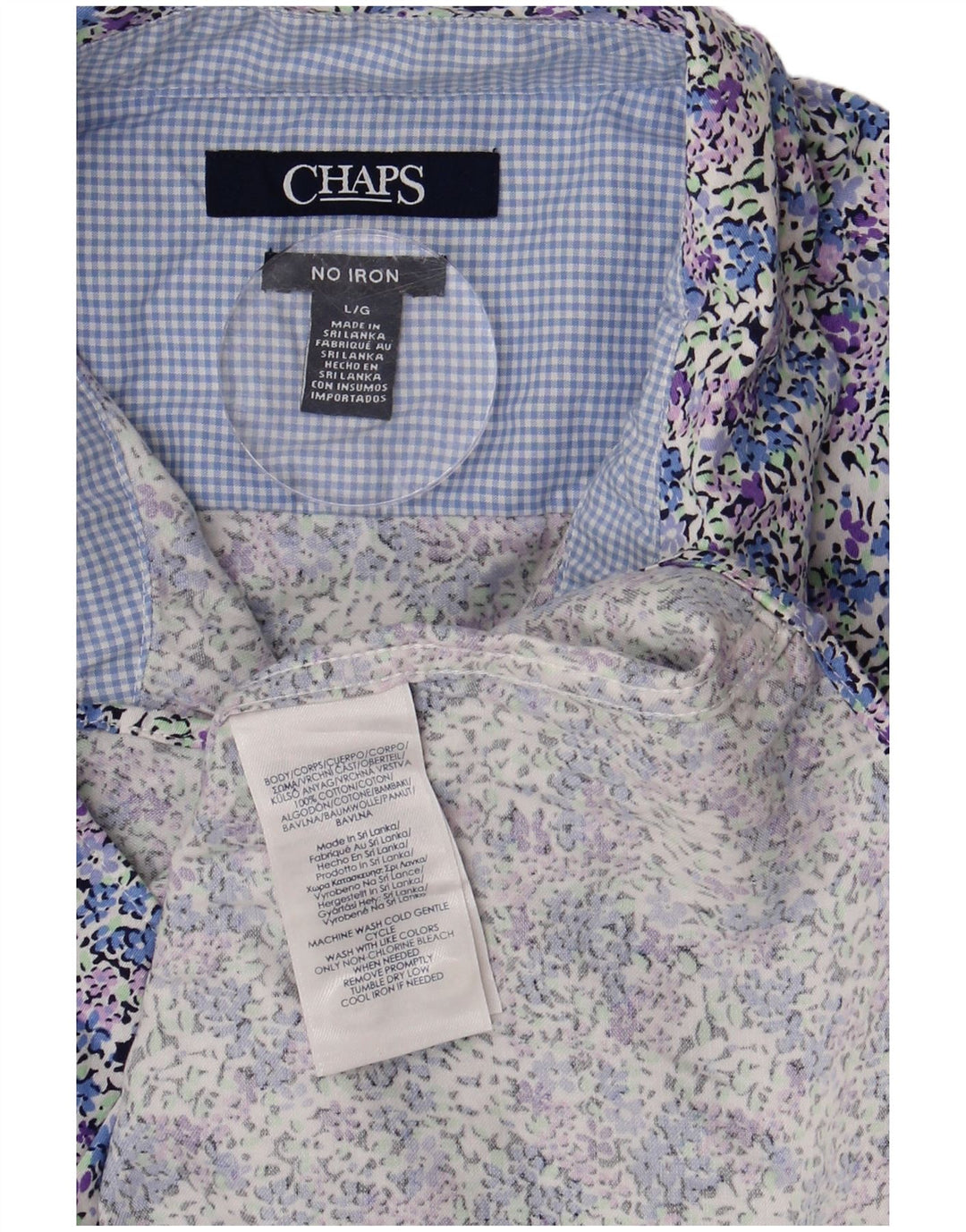 Camisa feminina CHAPS Reino Unido 16 grande algodão floral multicolorido
