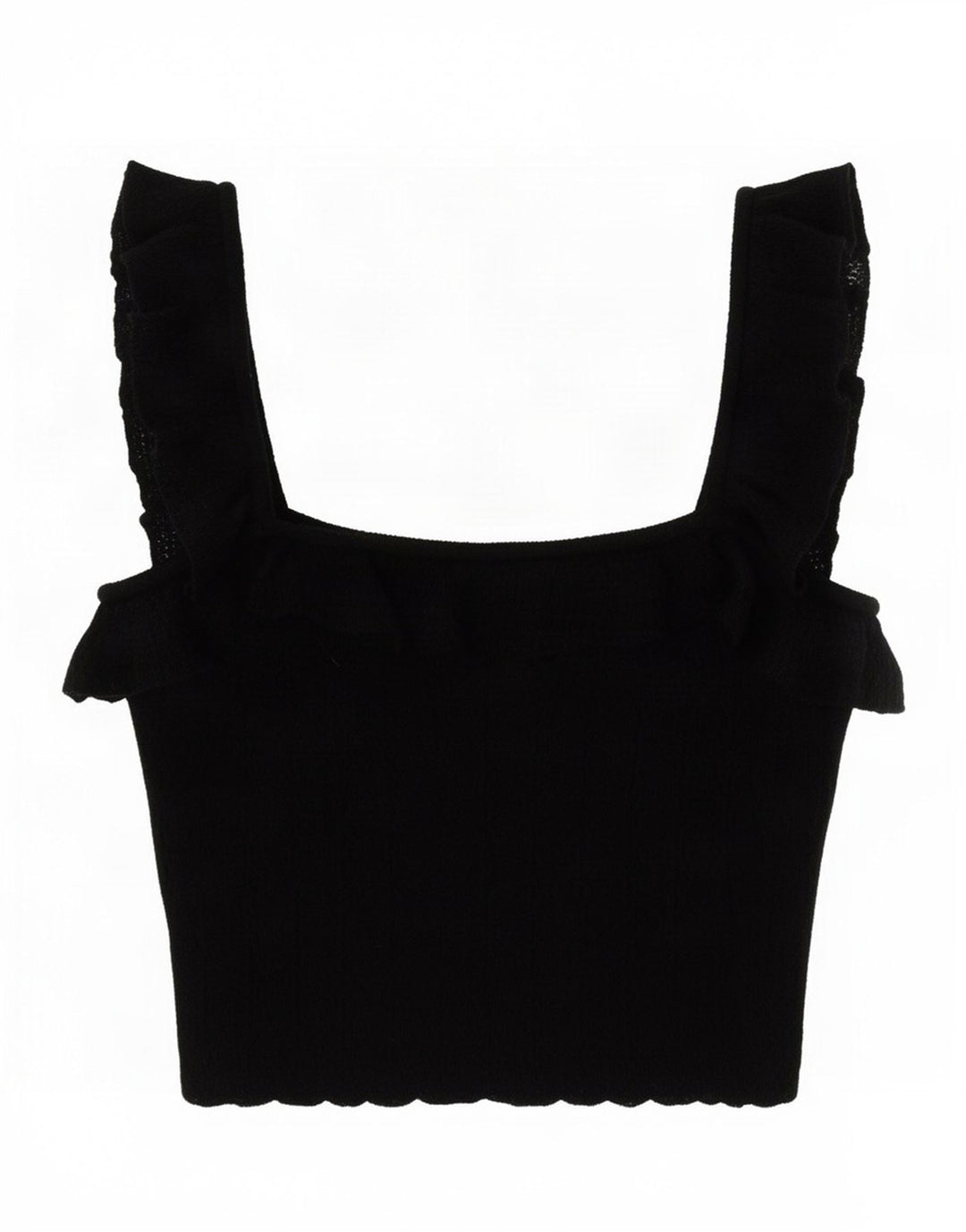 Zara Womens Crop Top UK 8 Pequeno Preto Viscose