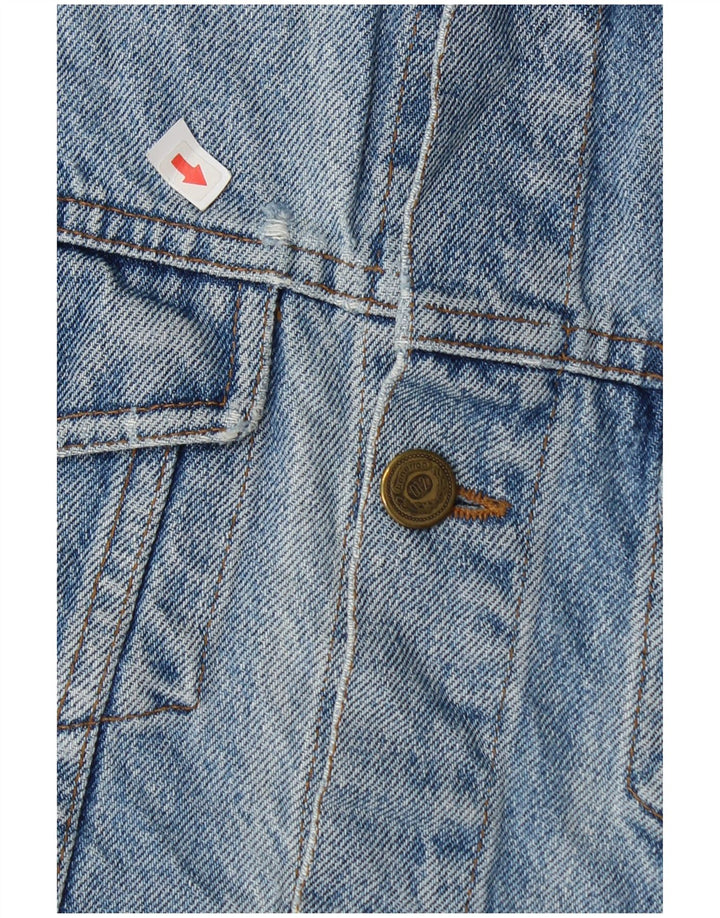 Jaqueta jeans Benetton Boys 7-8 anos grande algodão azul