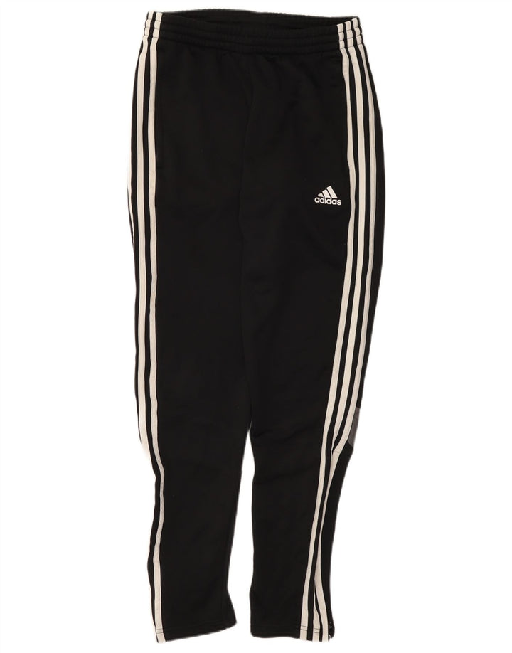 Calça de treino masculina ADIDAS Climalite pequena preta colorblock poliéster
