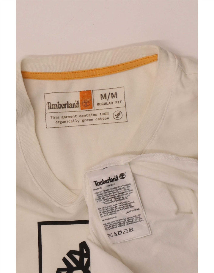 Camiseta masculina Timberland Regular Fit Graphic Top Médio Algodão Branco