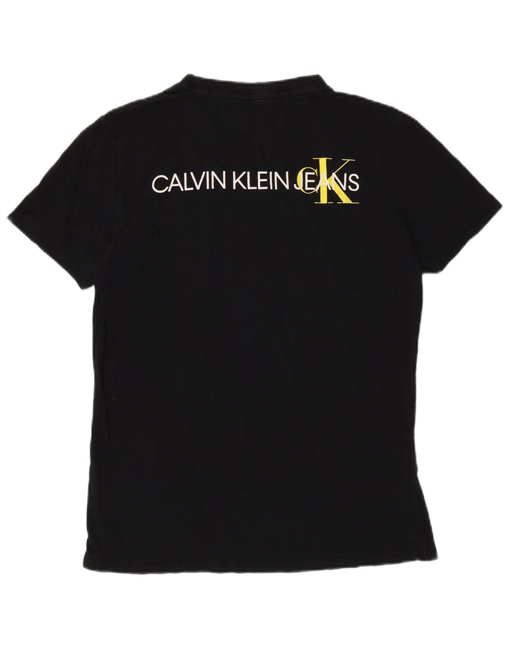 Camiseta masculina CALVIN KLEIN JEANS com estampa gráfica grande preta