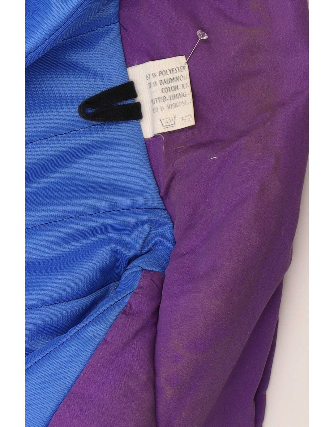 Casaco acolchoado feminino vintage UK 18 XL poliéster roxo
