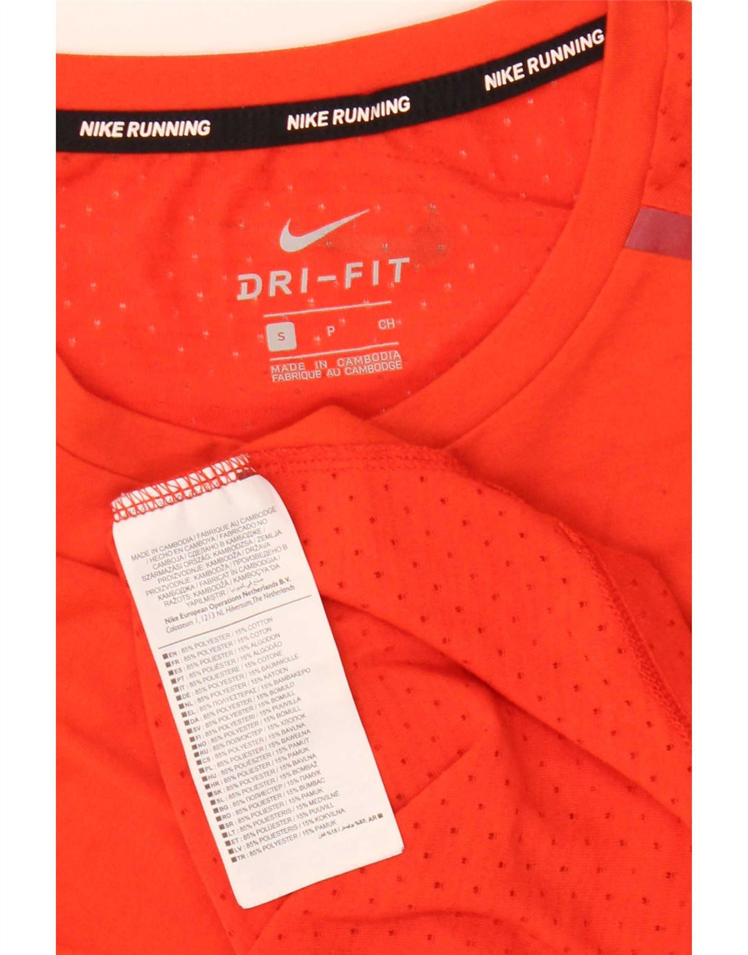 Nike Mens Dri Fit Camiseta Top Pequeno Poliéster Vermelho