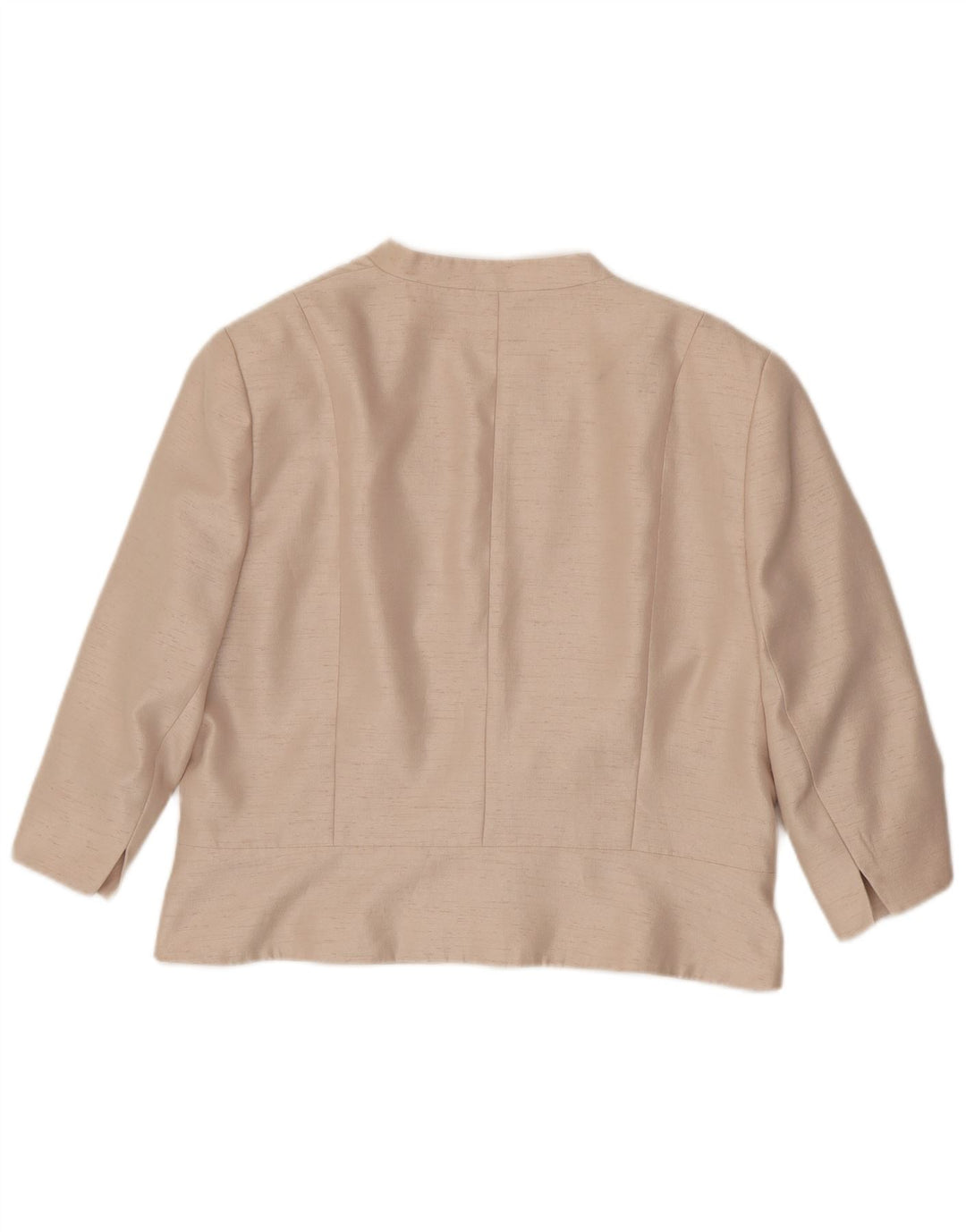 Jaqueta blazer feminina JAQUES VERT manga 3/4 aberta Reino Unido 22 3XL poliéster rosa