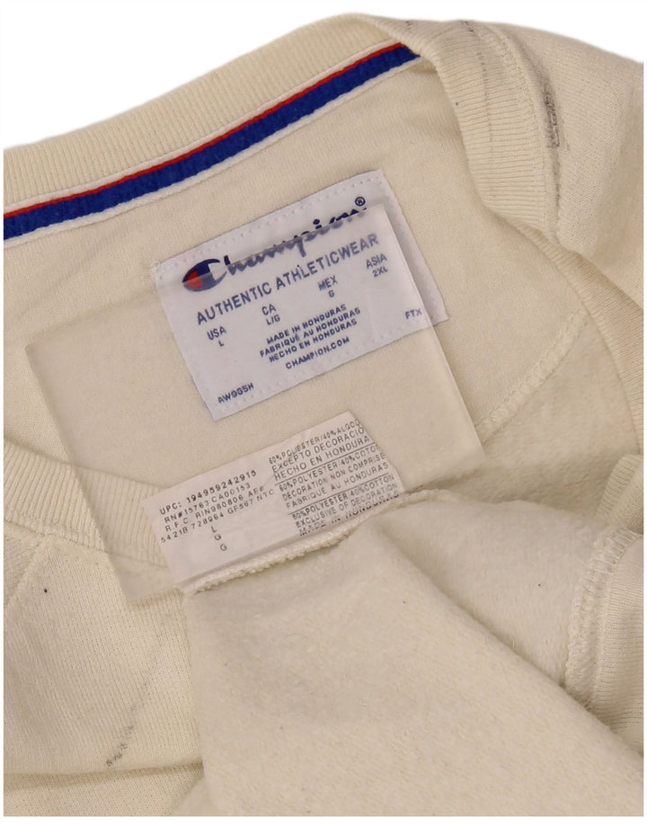 CAMPEÃO Moletom Masculino Jumper Grande Poliéster Branco