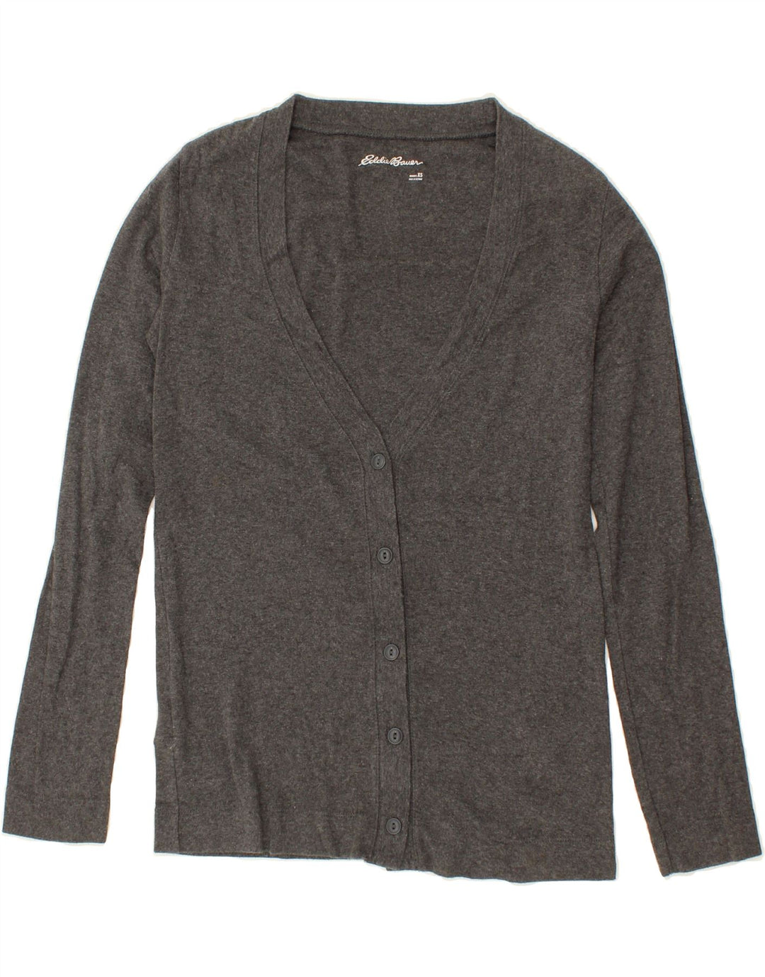 EDDIE BAUER Womens Cardigan Sweater UK 6 XS Grey Cotton Vintage Eddie Bauer and Second-Hand Eddie Bauer from Messina Hembry 