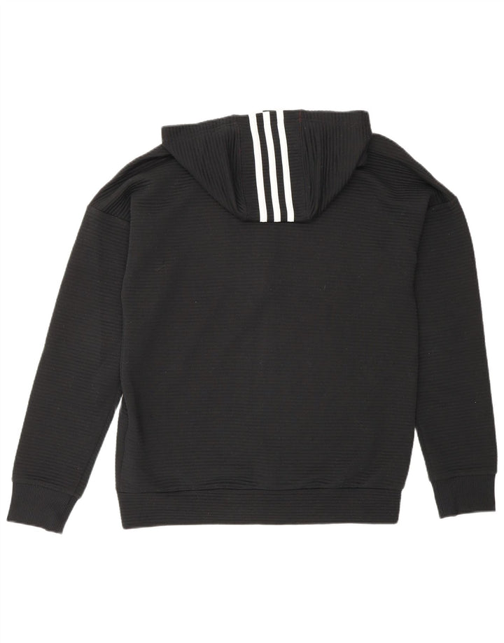 Suéter Adidas Boys Zip com capuz 13-14 anos preto poliéster