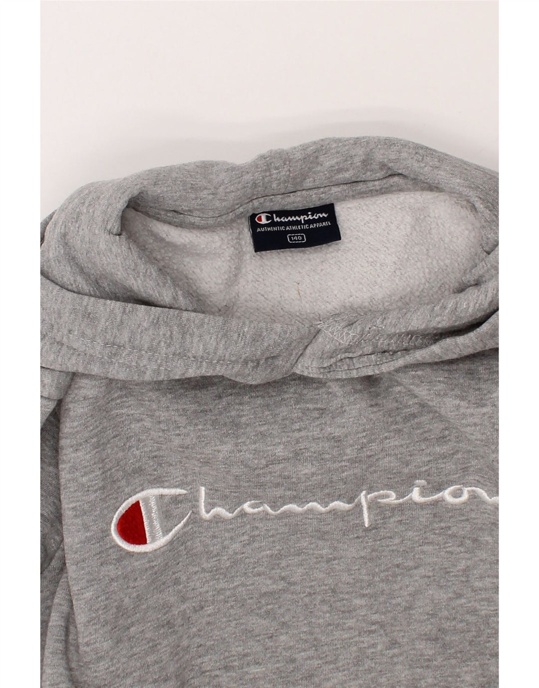 CHAMPION Boys Graphic Hoodie Jumper 9-10 Years Grey Cotton Vintage Champion and Second-Hand Champion from Messina Hembry 
