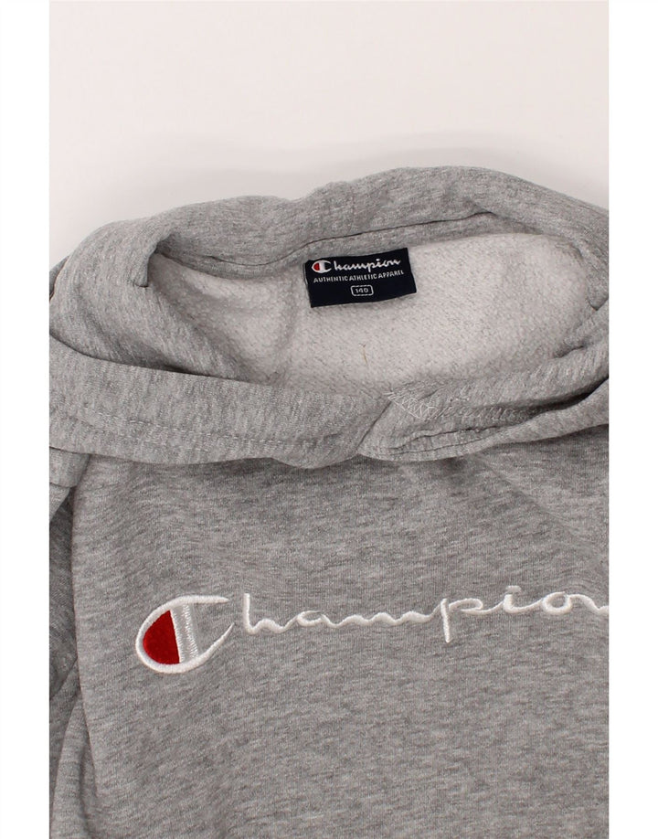 CHAMPION Boys Graphic Hoodie Jumper 9-10 Years Grey Cotton Vintage Champion and Second-Hand Champion from Messina Hembry 