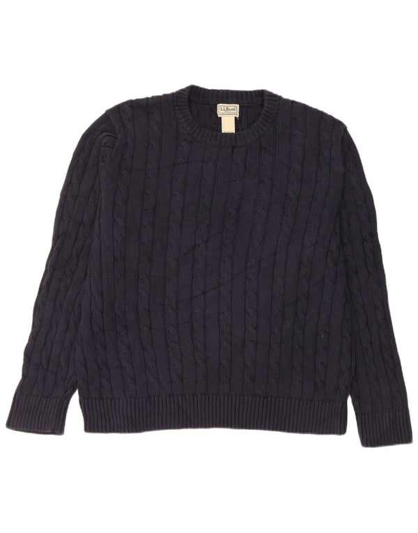 L.L.Bean Suéter feminino oversized com gola redonda Reino Unido 16 grande azul marinho