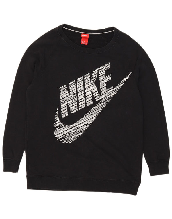 Nike masculino gráfico moletom jumper médio algodão preto