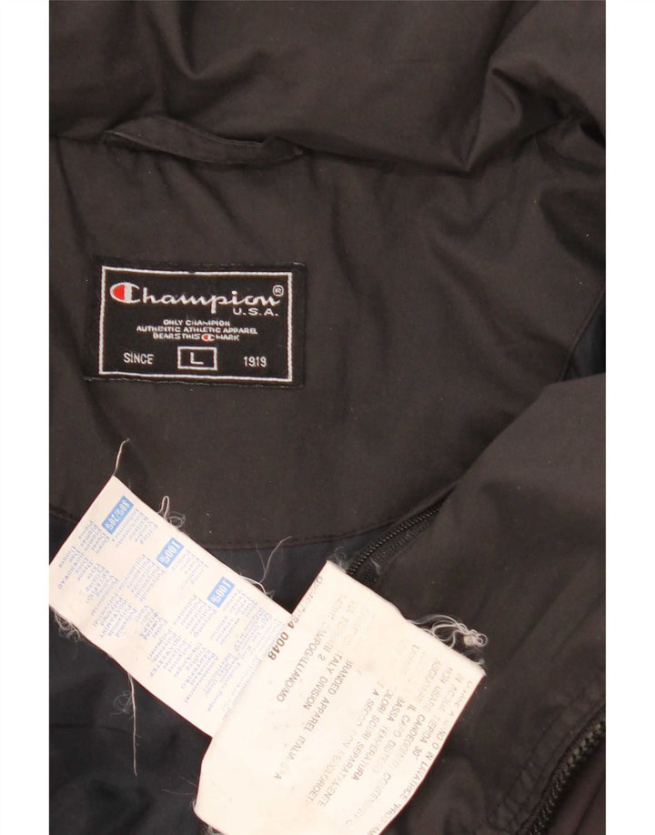 Jaqueta masculina acolchoada Champion UK 40 grande poliéster preto