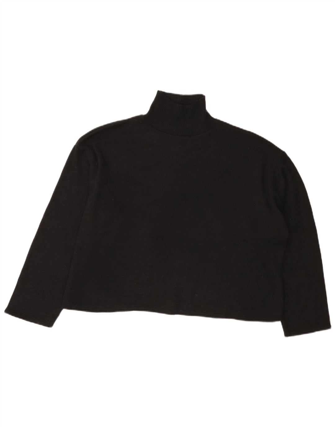 Suéter feminino Zara com gola alta e gola alta, tamanho UK 14, preto grande