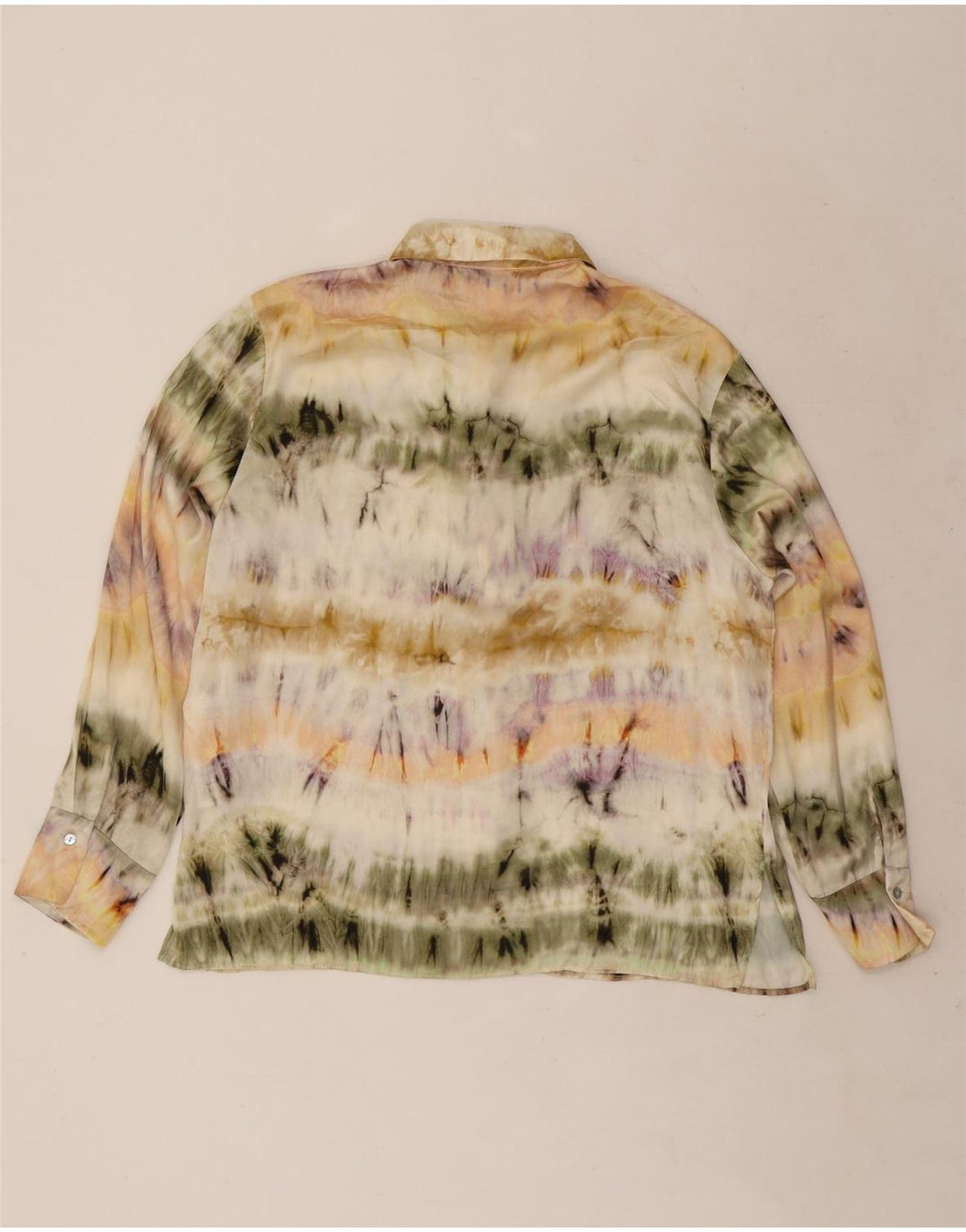 Blusa feminina Zara UK 16 grande poliéster tie-dye multicolorida